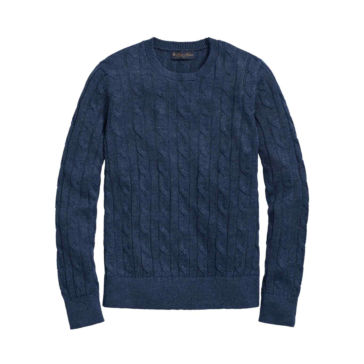 Brooks Brothers Linen Cable Crew Sweatshirt